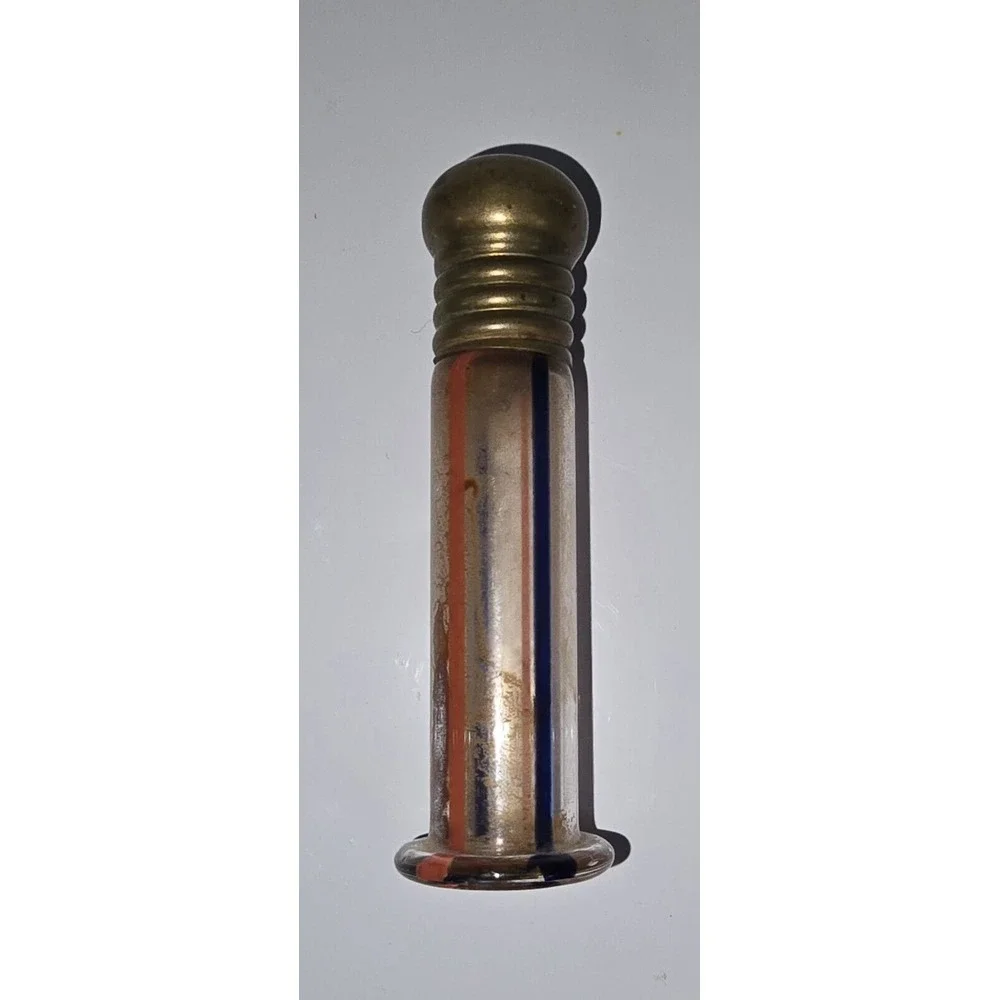 ANTIQUE HAND BLOWN SCENT BOTTLE BLUE & RED STRIPED GLASS GERMAN - Picture 1 of 5